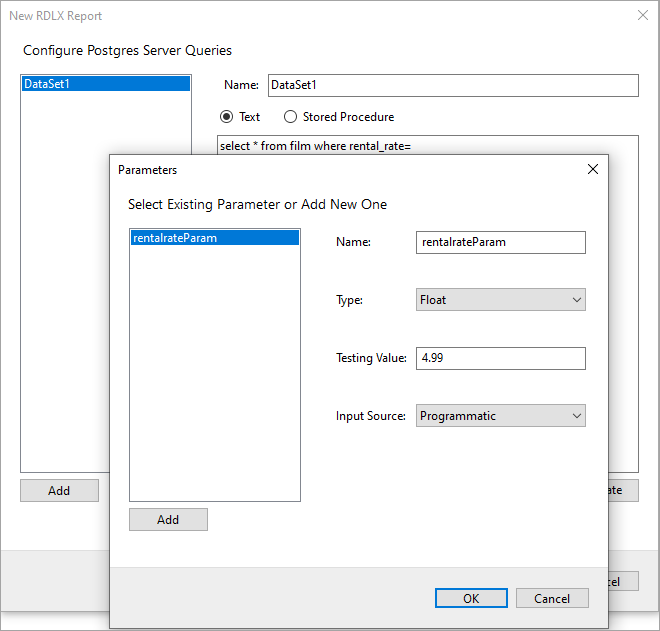 Parameters Dialog