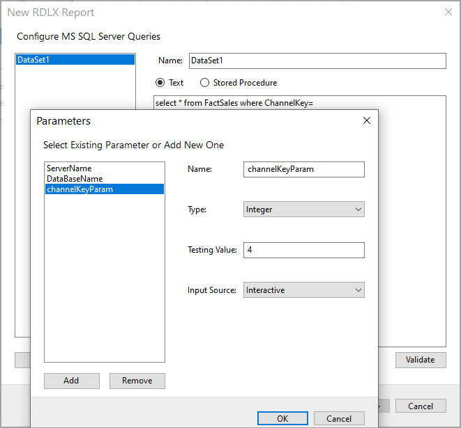 Parameters Dialog