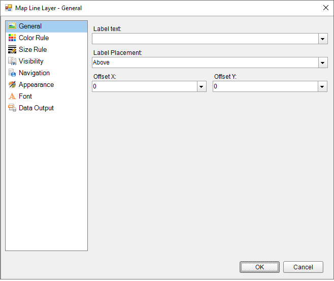 Map Polygon Layer Properties - General dialog