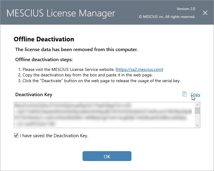 Deactivation Key