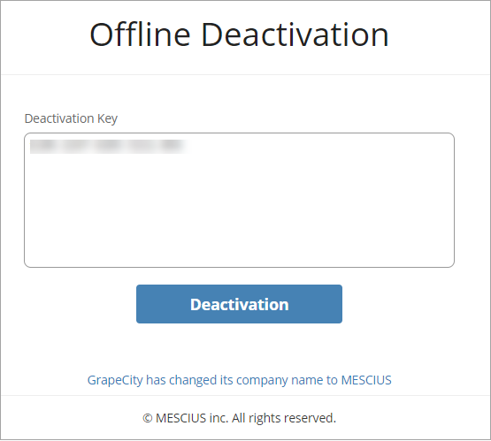 MESCIUS License Deactivation