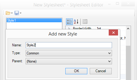 Add New Style Dialog