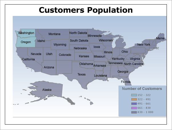 Customers Population Report with Map control at Preview