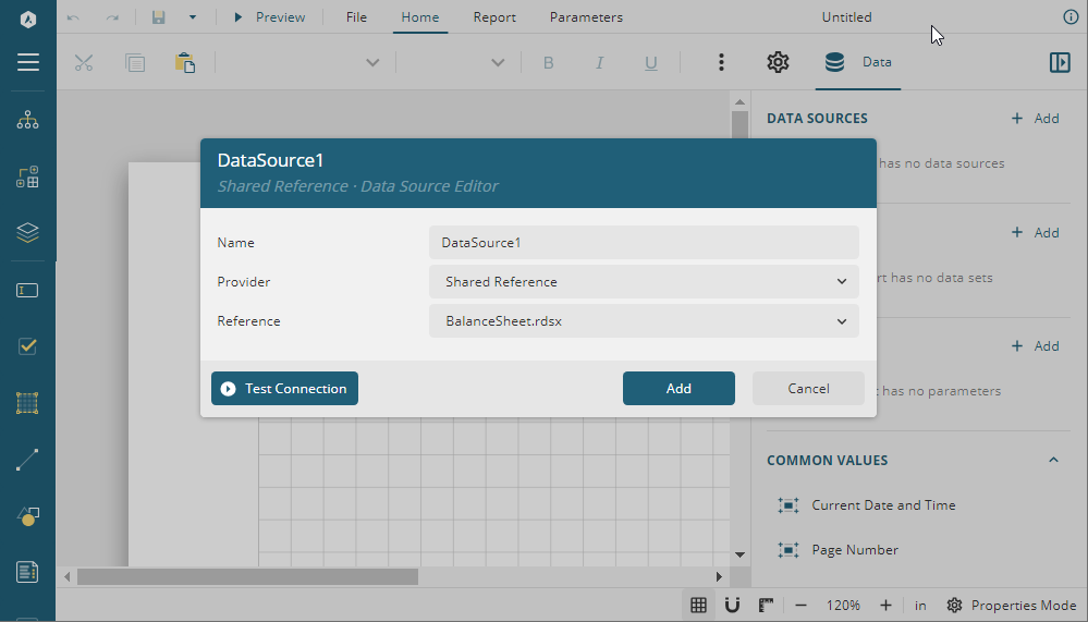 Shared DataSources in Web Designer