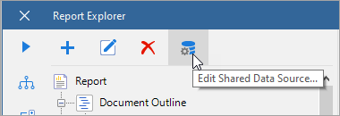 Edit Shared Data Source button in Report Explorer toolbar