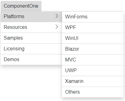 Blazor Menu separator