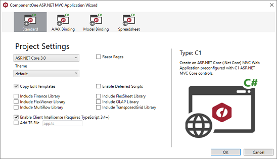 C1 ASP.NET MVC Application Wizard