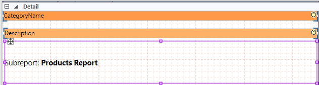 Subreport detail section