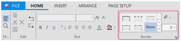 Border group in designer