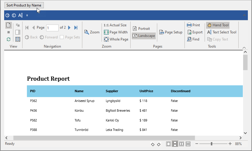 flexreport-sorting-output