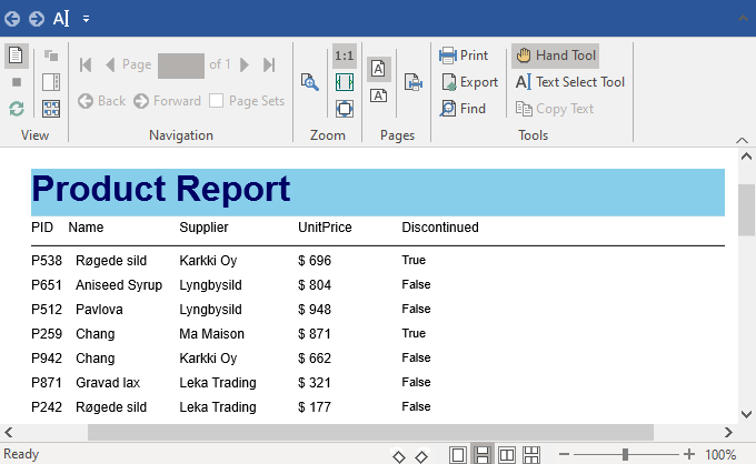 WinForms FlexReport QuickStart