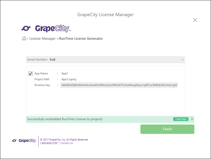 MESCIUS License Manager Add-in | Getting Started with ComponentOne ...