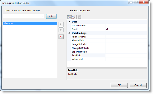 Bindings Collection Editor dialog box