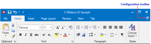 Configuration Toolbar