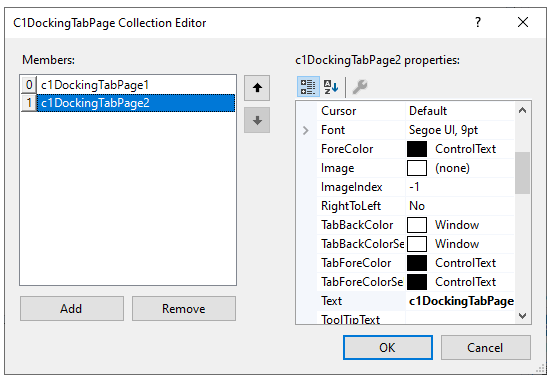 Snapshot of collection editor UI