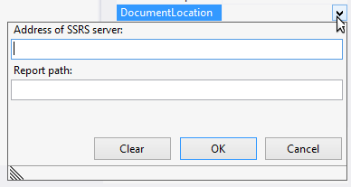 document location dialog