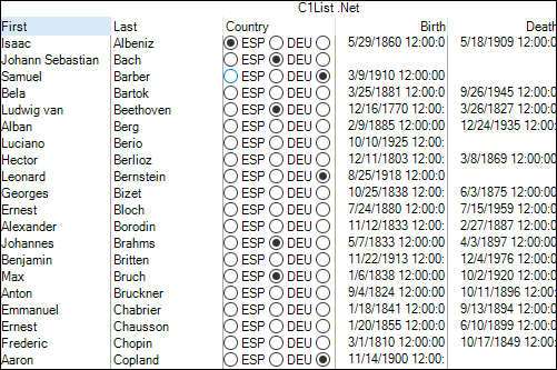 Radio Button presentation