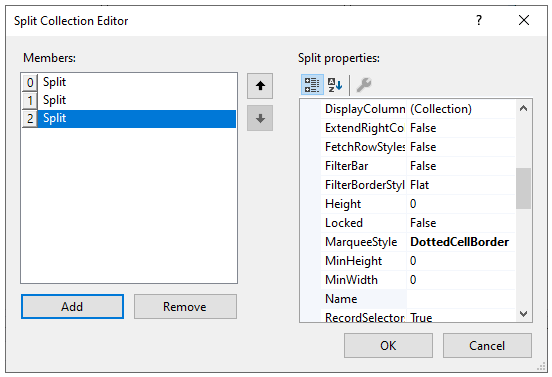 Split collection editor