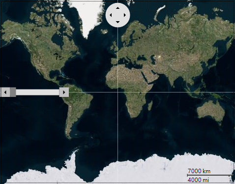 Map control with repositioned map tools