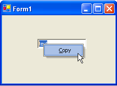 context menu