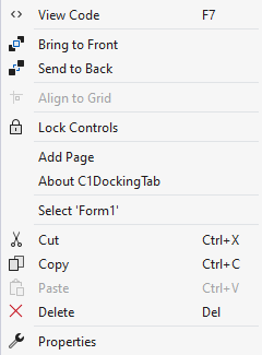 C1DockingTab context menu