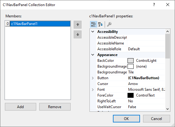 navbar collection editor