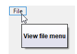 Tooltip over menu