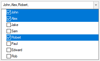 ComponentOne MultiSelect showing selected items in header