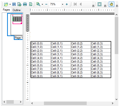 Snapshot of tables in application.