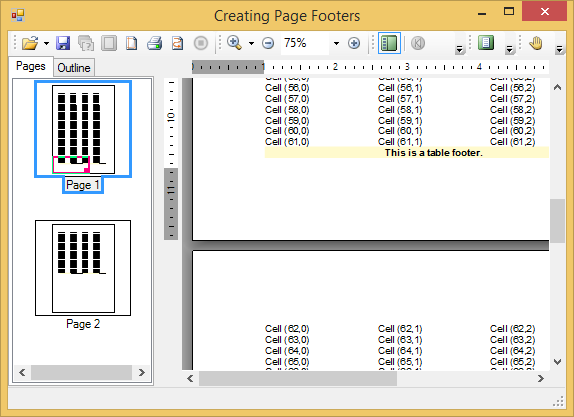 Creating Page Footers | Reports for WinForms | ComponentOne