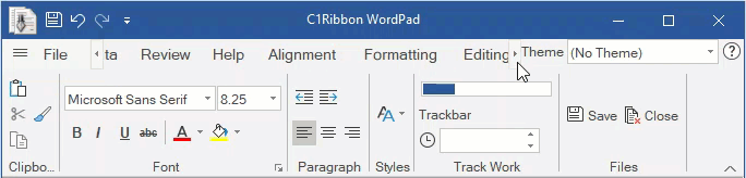 smooth scrolling ribbon