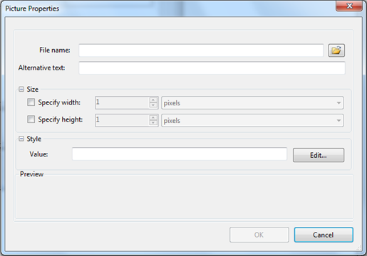 Picture Properties dialog