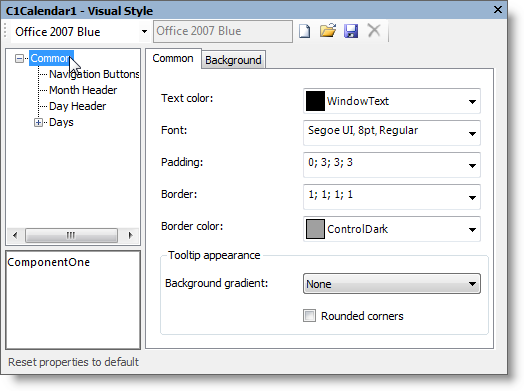 Visual Style Dialog Box