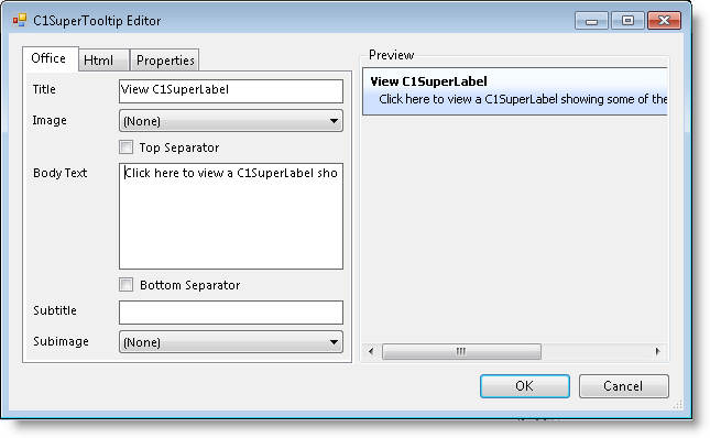 Image with Supertooltip on form.