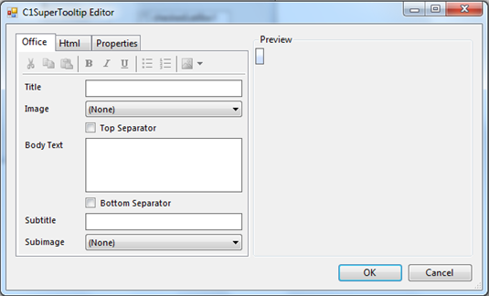 Image showing the working of Supertooltip editor.