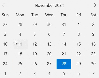 Mouse over mode in Calendar