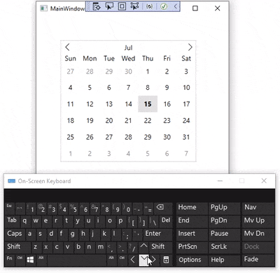 Keyboard navigation in Calendar