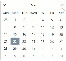 Calendar with vertical orientation