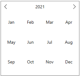 Calendar in year mode