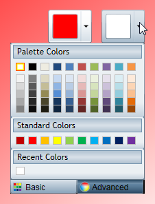 Select the color from the second color picker