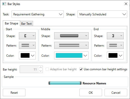 BarStyles Dialog