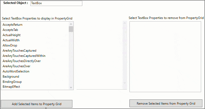 Adding and removing property items from PropertyGrid