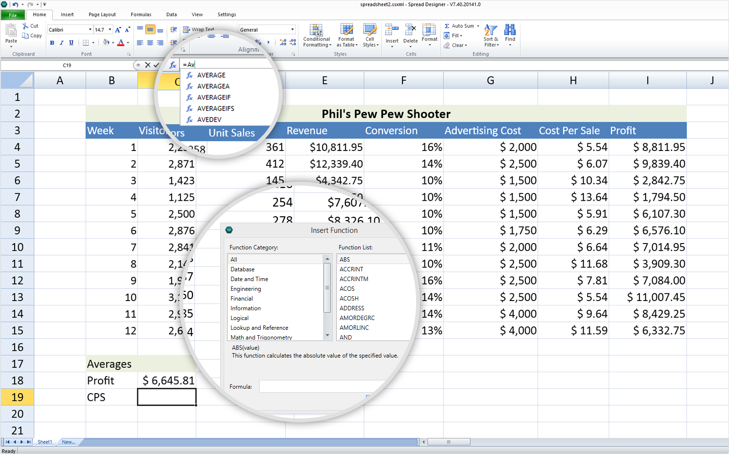 Examples of a Powerful Calculation Engine Includes 300+ Functions in WinRT Spreadsheet Component