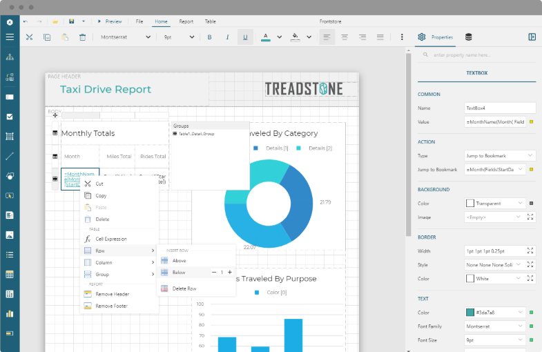 Embeddable JavaScript Report Designer