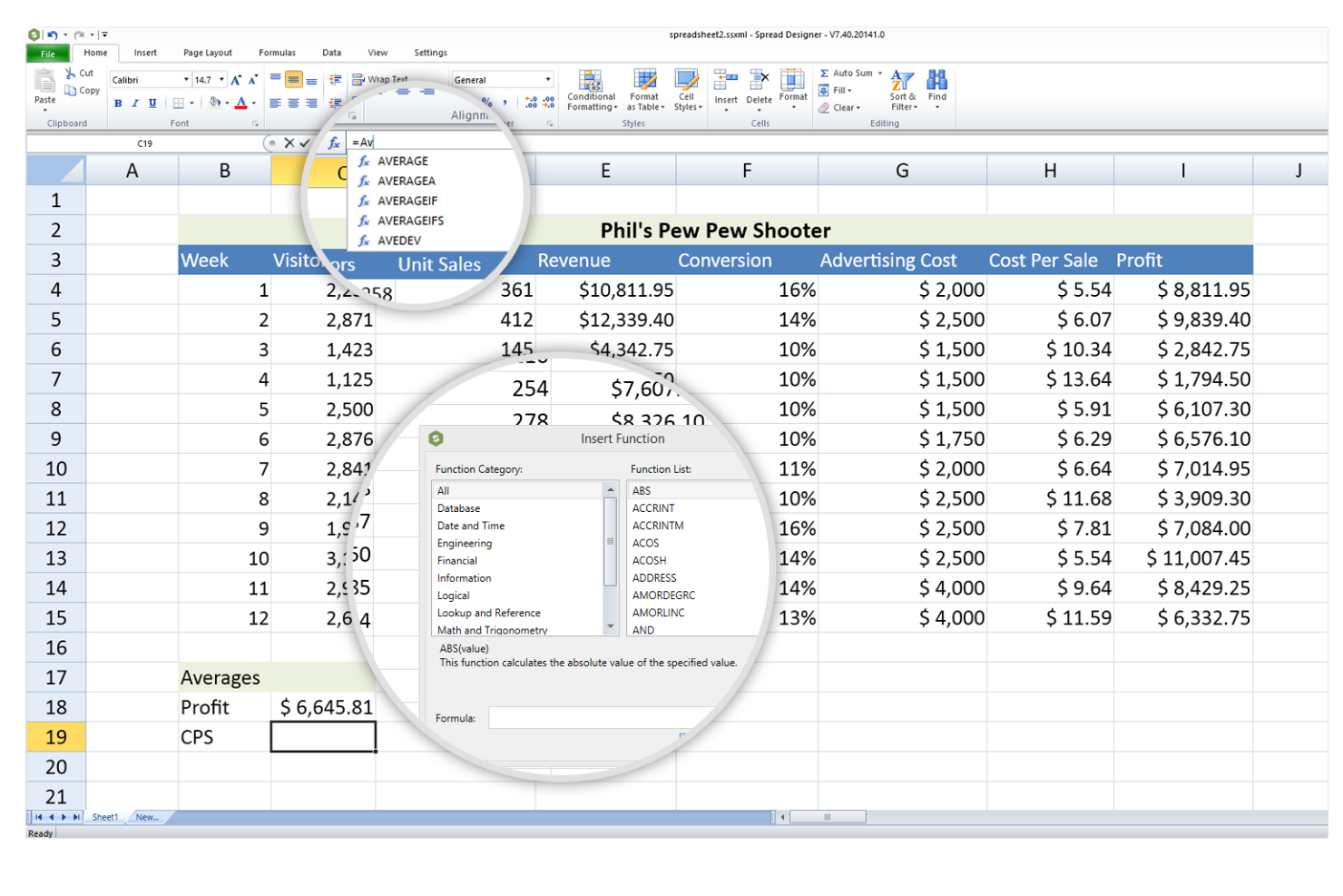 Powerful Built-In Calculation Engine in C# WPF Spreadsheet Control