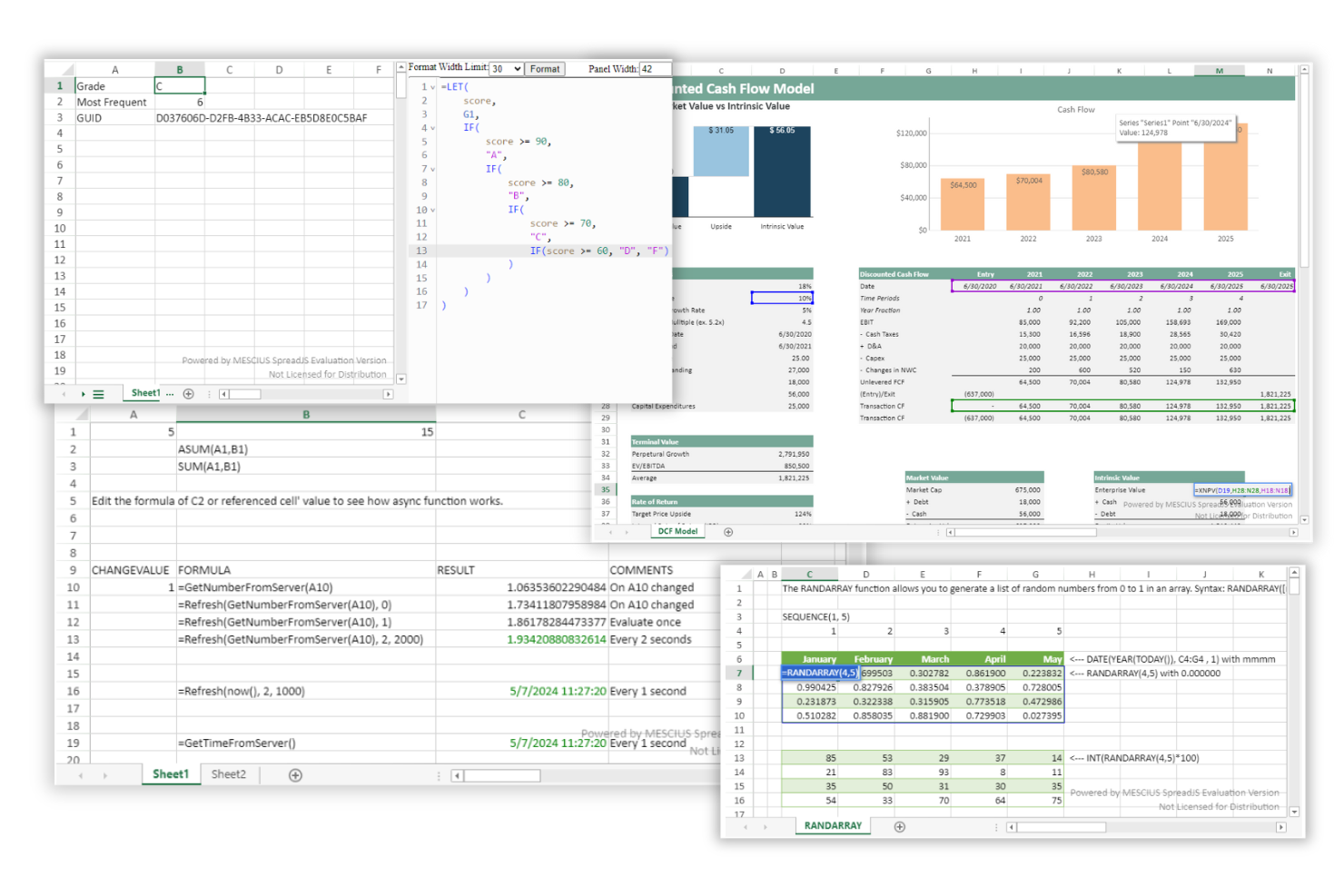 Powerful Built-In Calculation Engine in JavaScript Spreadsheet Control