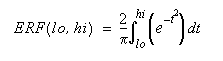 ERF Equation (hi-lo limits)