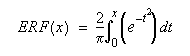 ERF Equation (low limit is zero)