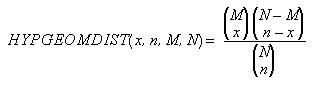 HYPGEOMDIST Equation