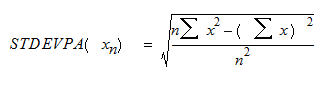 STDEVPA Equation